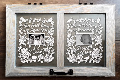 Personalised Newborn Baby Photo Frame papercut