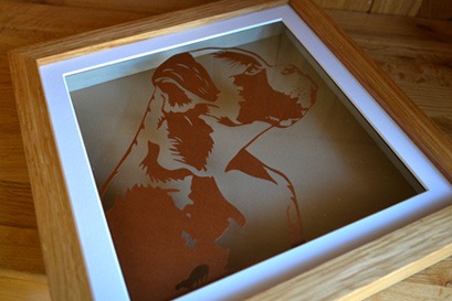 boxer dog papercut