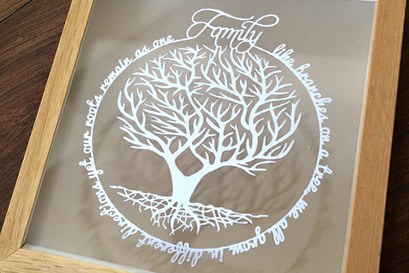 Family tree quote papercut