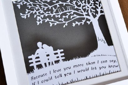 first anniversary paper cut