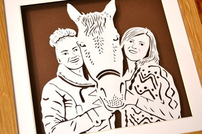 hourse portrait papercut
