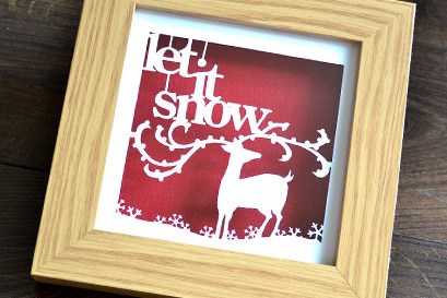 let it snow reindeer papercut