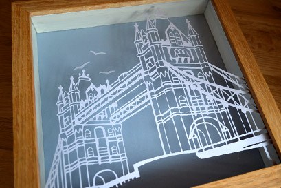 London Bridge crafted paper art