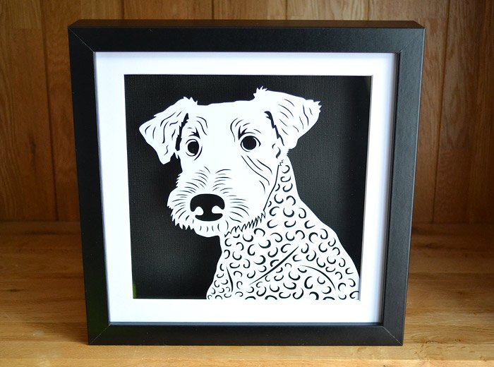 Airedale Terrier Papercut art