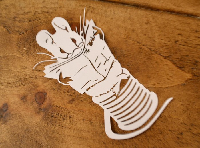 Beatrix Potter mouse papercut