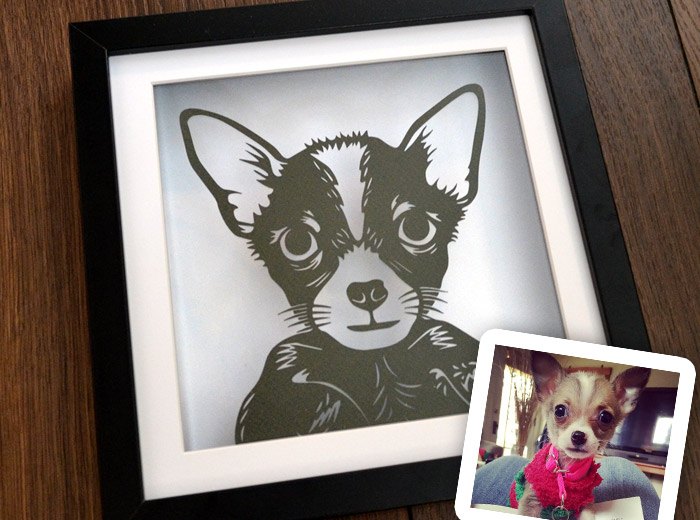 Chiwawa photograph portrait papercut
