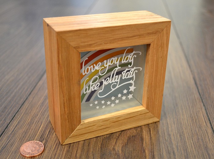 Miniature rainbow paper art