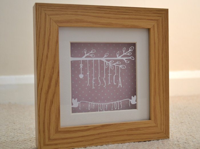 new born personalised papercut