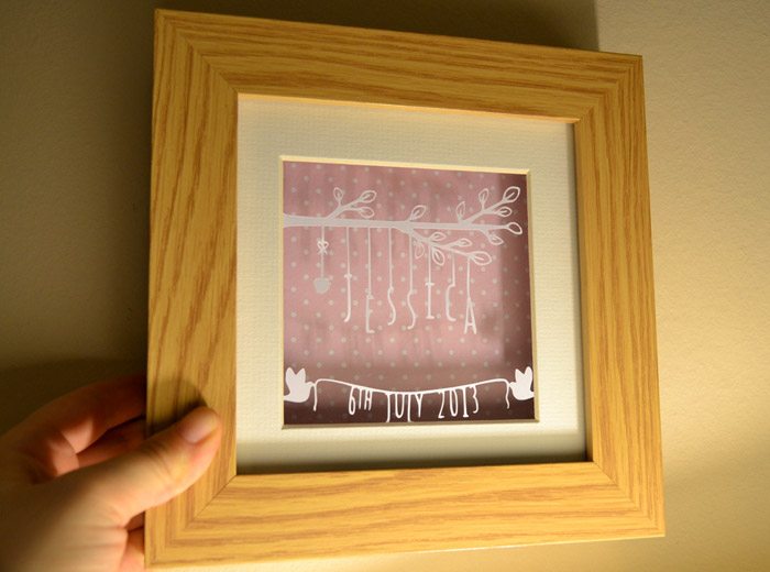 20cm x 20cm framed paper art