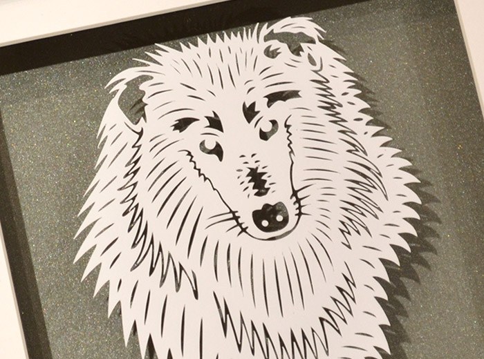 Collie dog portrait art