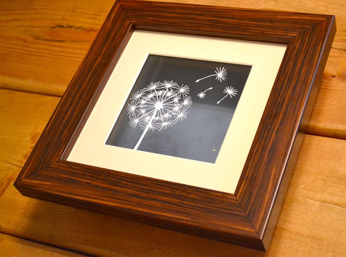 dandelion framed papercut
