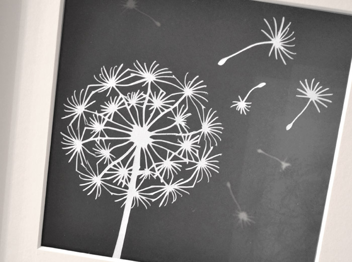 dandelion intricate papercut