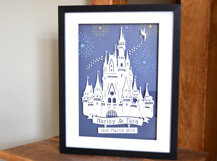 Disneyworld Florida family papercut