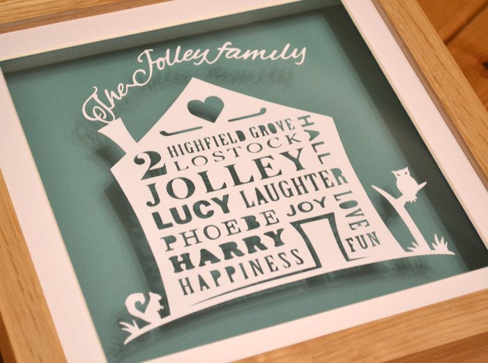 family tree house personalised papercut