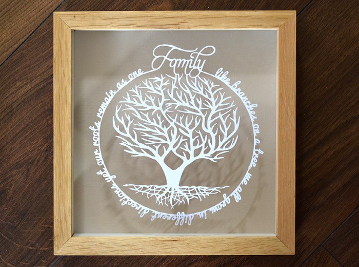family tree papercut gift