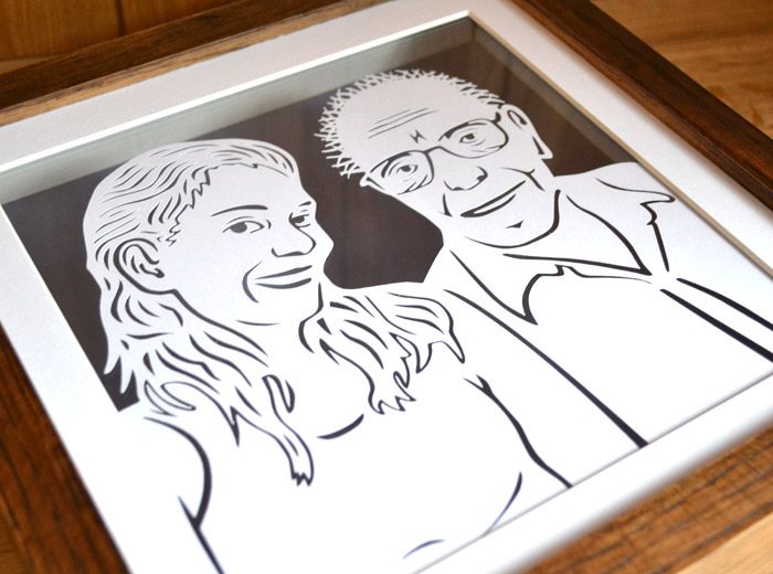 Fathers day papercut portrait