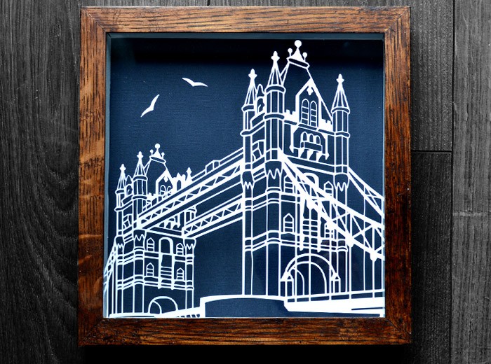 Tower bridge papercutting