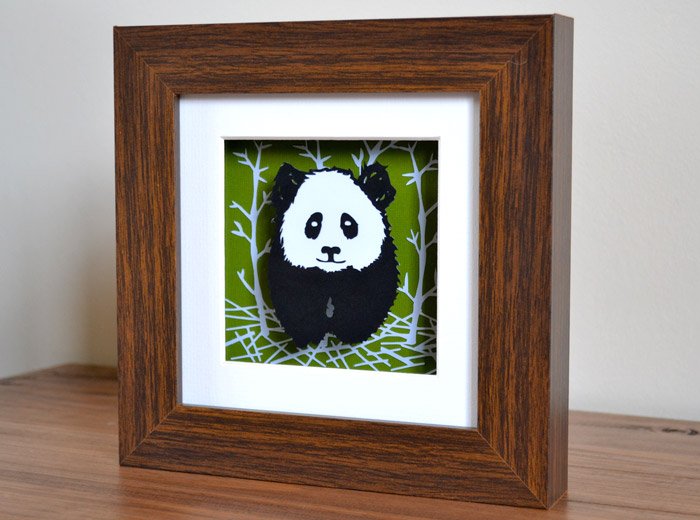 Panda framed art