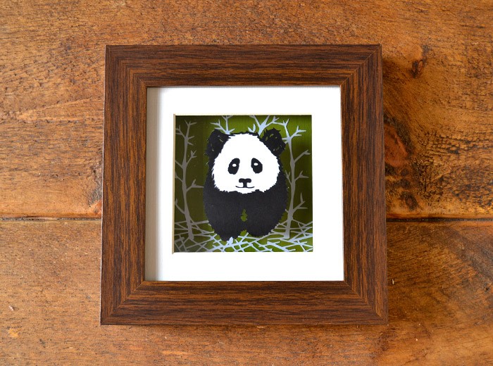 panda framed papercut design