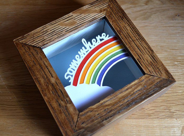Somewhere over Rainbow small papercut