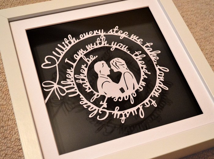 personalised bride and groom silhouette