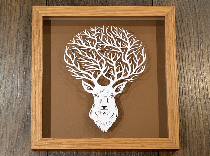 Stag horns papercut