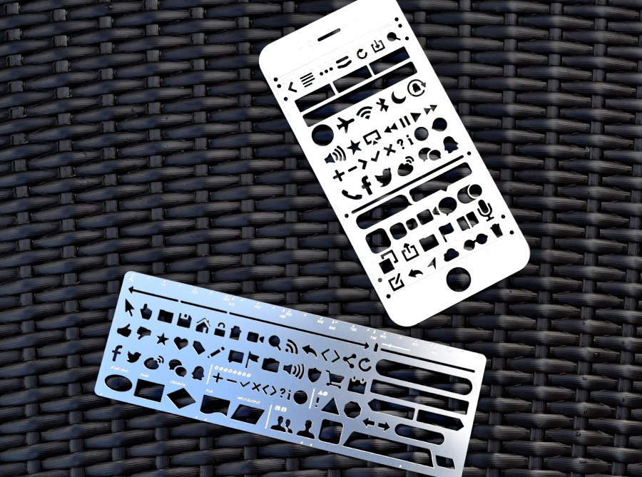 Steel Wireframe UX stencil