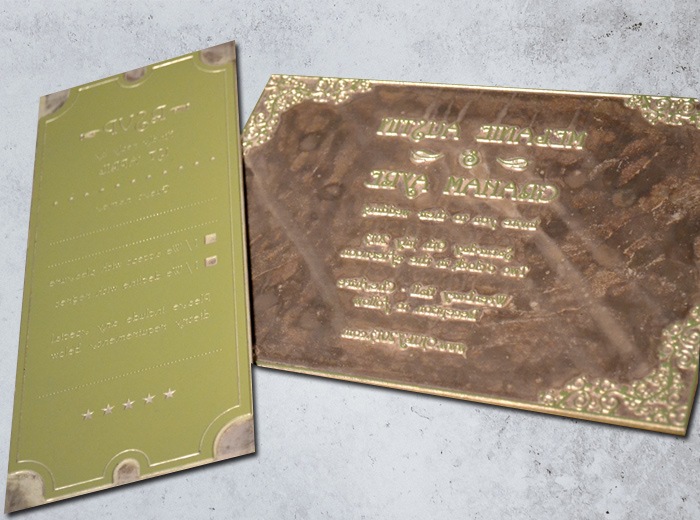 wedding invite letterpress printing plates