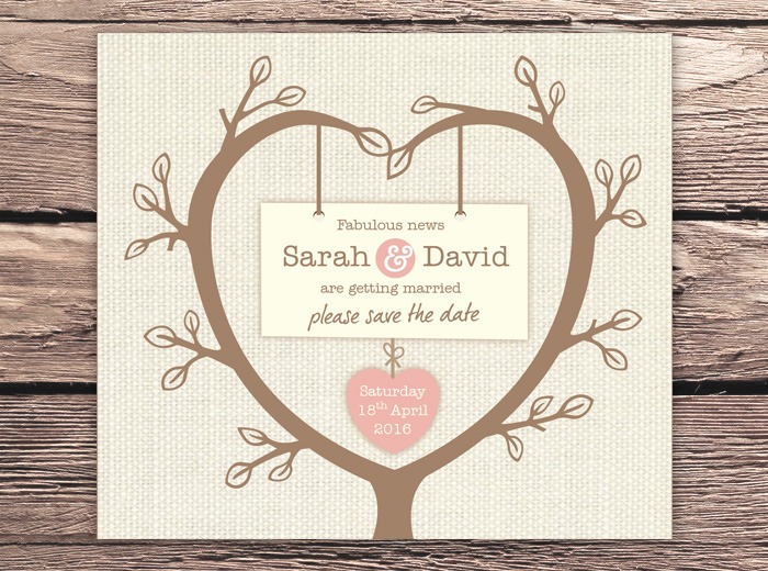 save the date hessian design