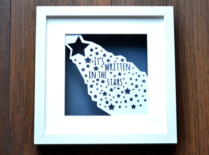 stars typography papercut