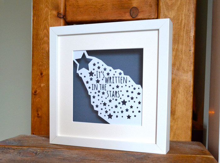 stars framed papercut