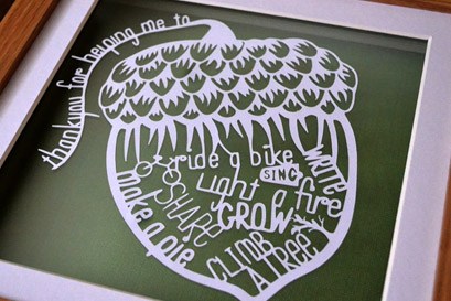 teacher thankyou gift papercutting