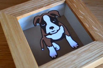 puppy boxer papercut